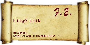 Filyó Erik névjegykártya